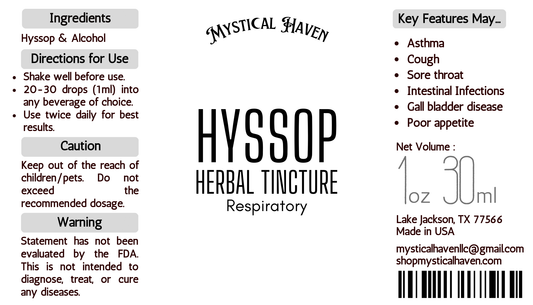 Hyssop | Herbal Tincture | Respiratory