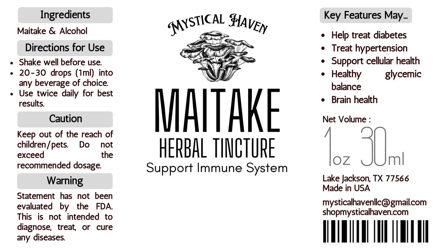 Maitake | Herbal Tincture | Mushroom | Fungus