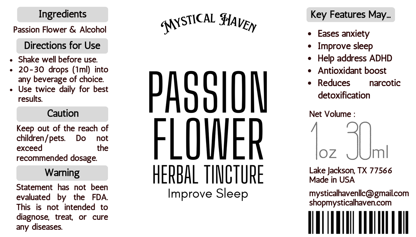 Passion Flower | Herbal Tincture | Improve Sleep