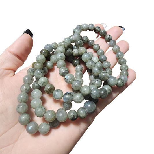 Labradorite Bracelet | Natural Crystal Stone Bead Stretch Bracelet
