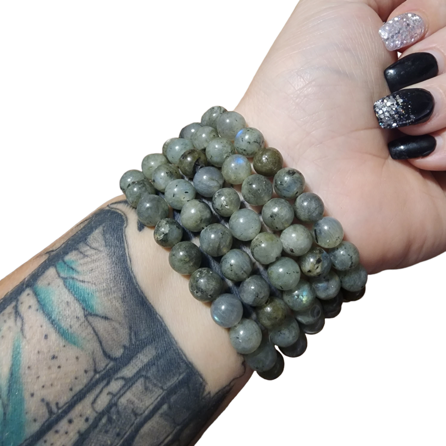 Labradorite Bracelet | Natural Crystal Stone Bead Stretch Bracelet