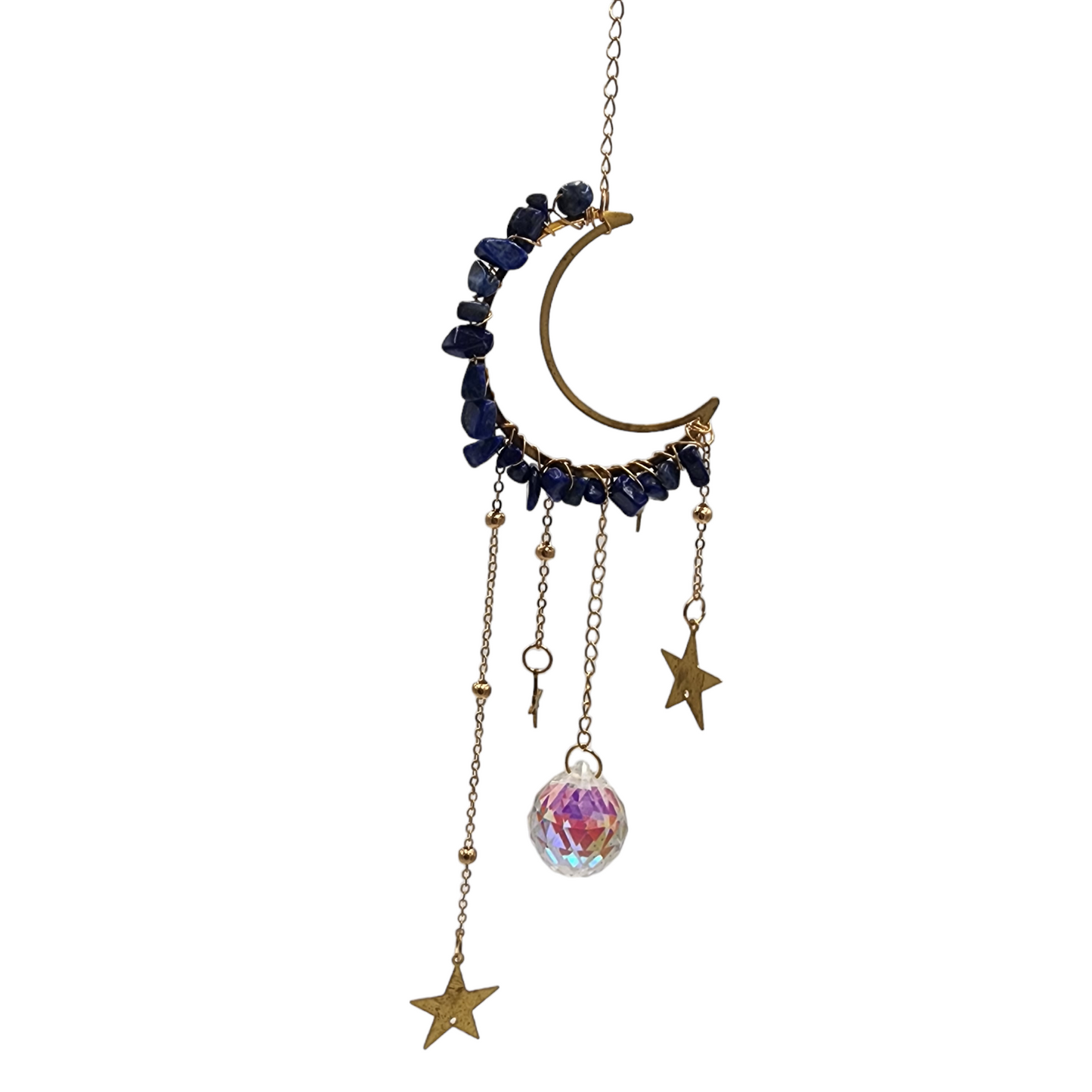 Crystal Chip Crescent Moon Suncatchers