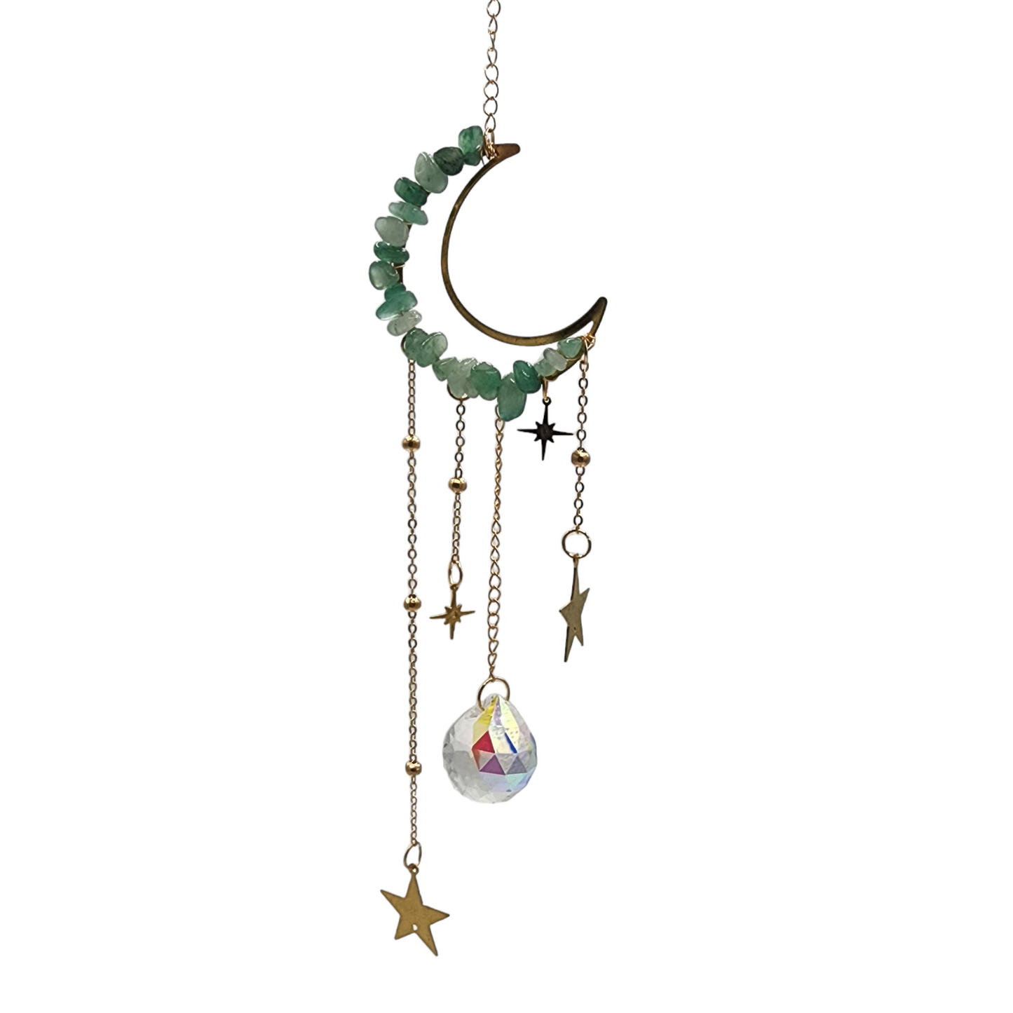 Crystal Chip Crescent Moon Suncatchers