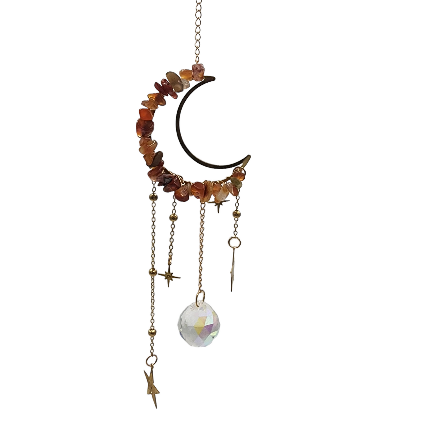 Crystal Chip Crescent Moon Suncatchers