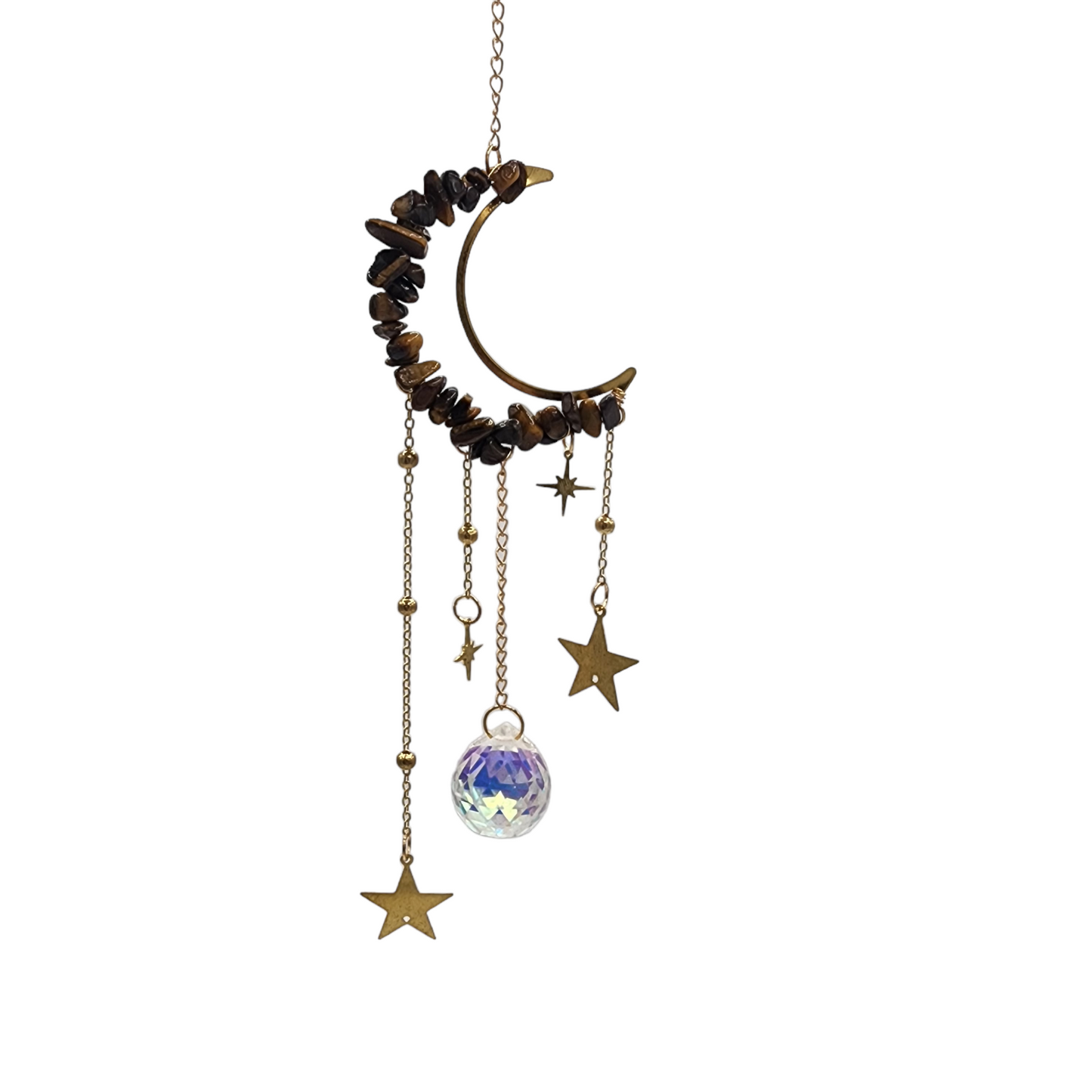 Crystal Chip Crescent Moon Suncatchers