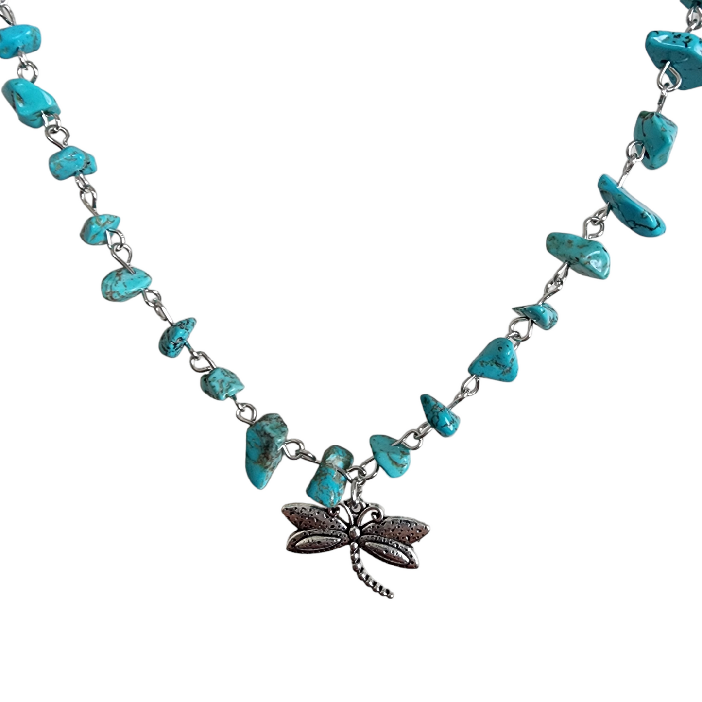 Dragonfly Crystal Chip Necklace