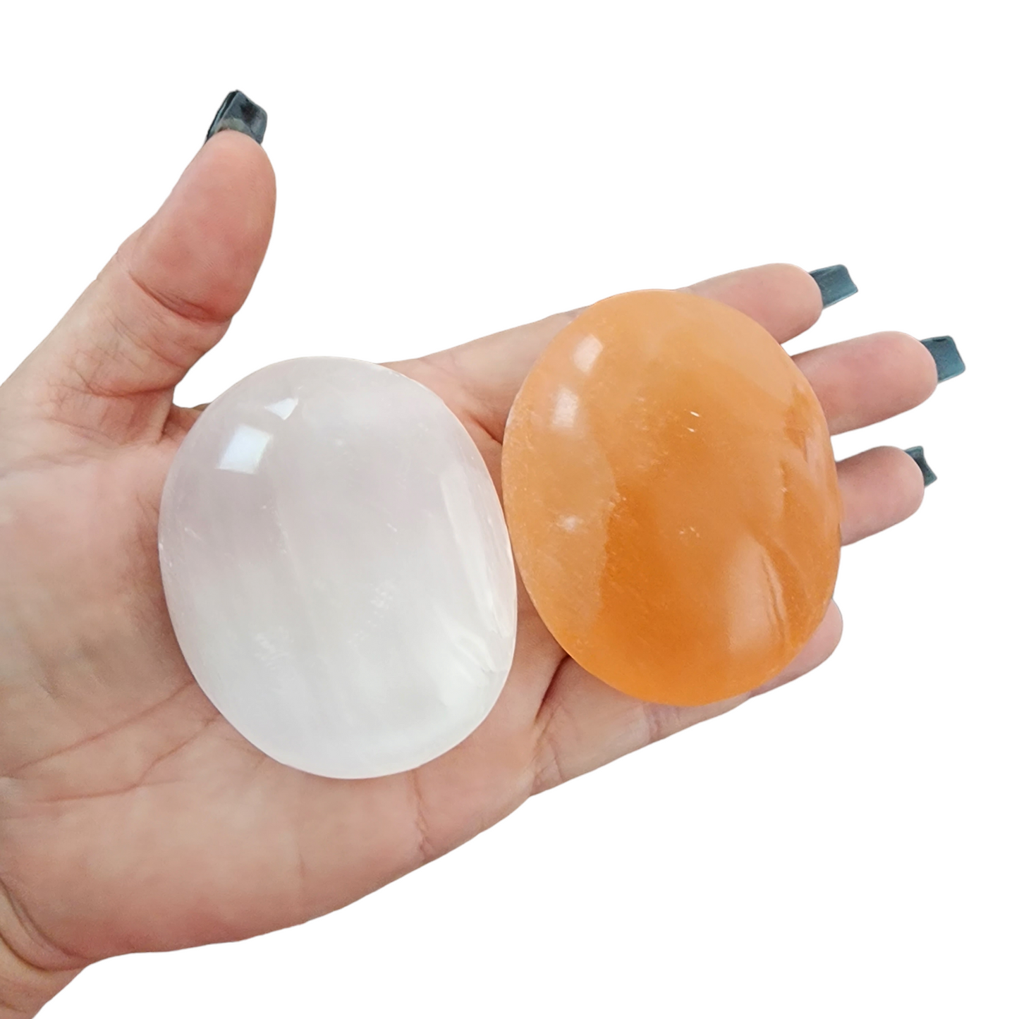 Selenite Palm Stones