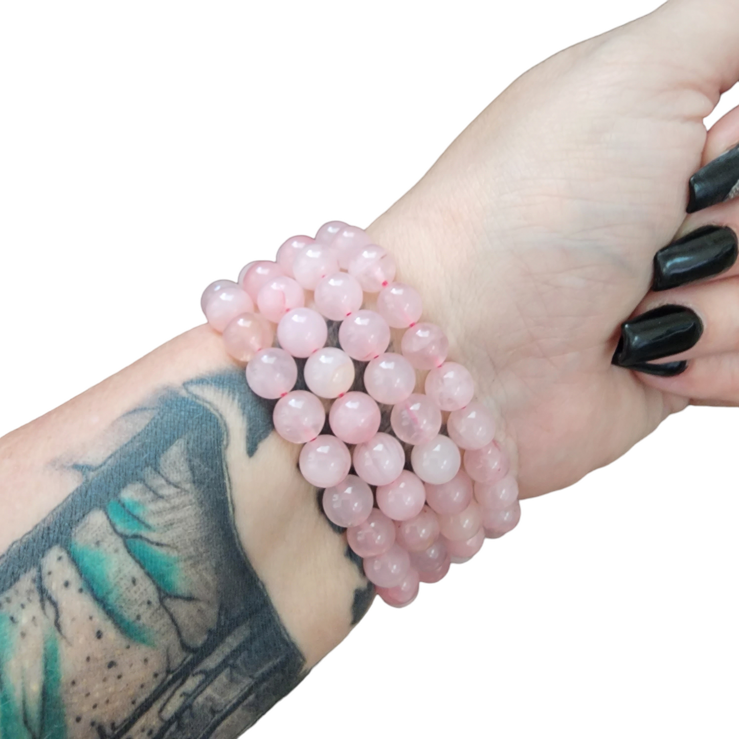 Rose Quartz Bracelet | Natural Crystal Stone Bead Stretch Bracelet