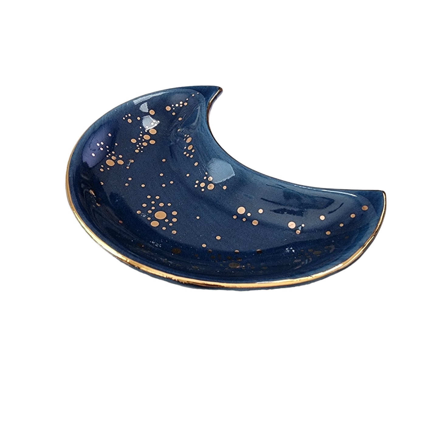 Celestial Crescent Moon Trinket Ceramic Dish