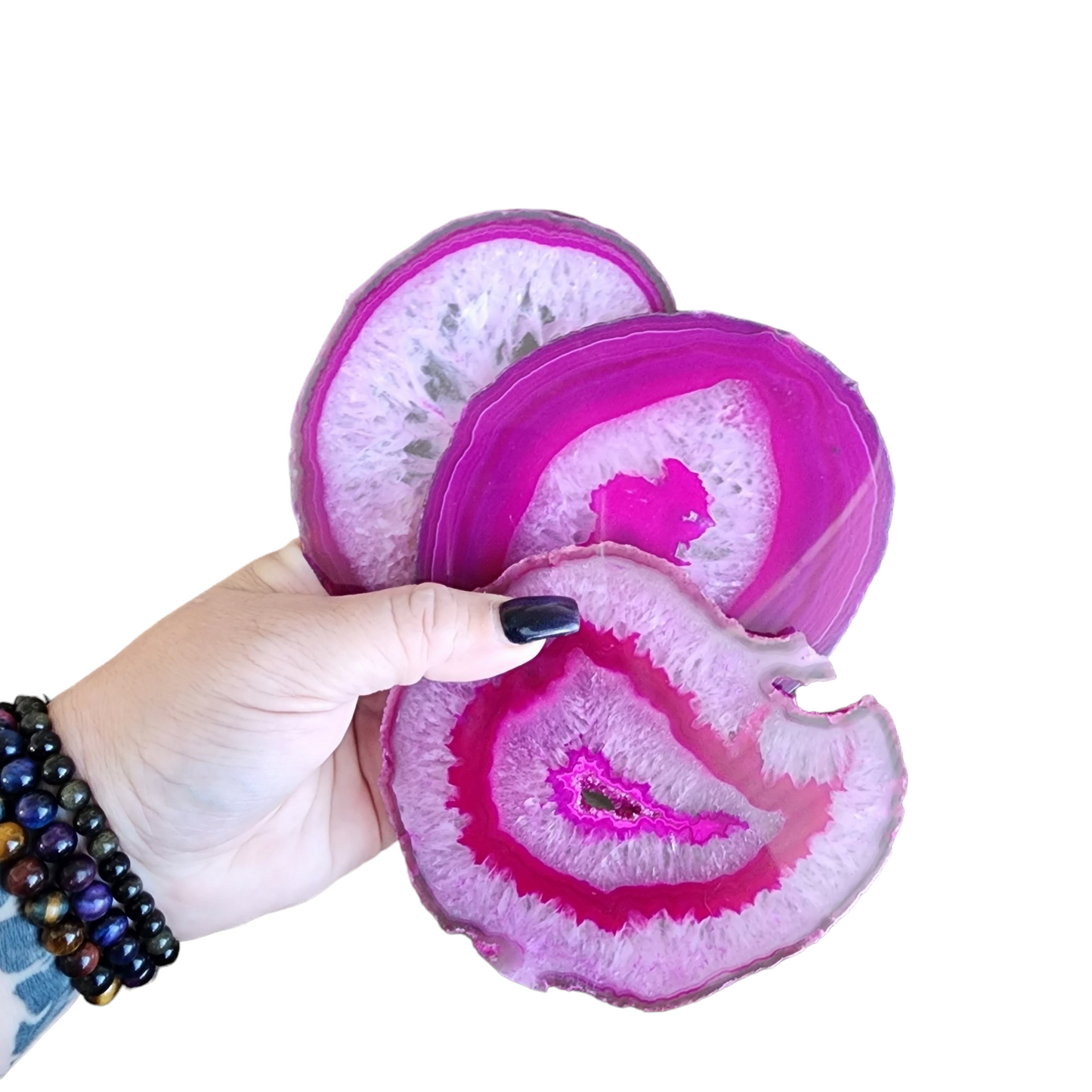 Purple Pinkish Geode Coasters 4"-4.5" Round Agate Slices