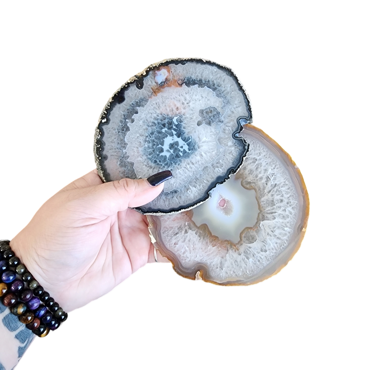 Neutral Geode Coasters 5.5"-6.5" Round Agate Slices