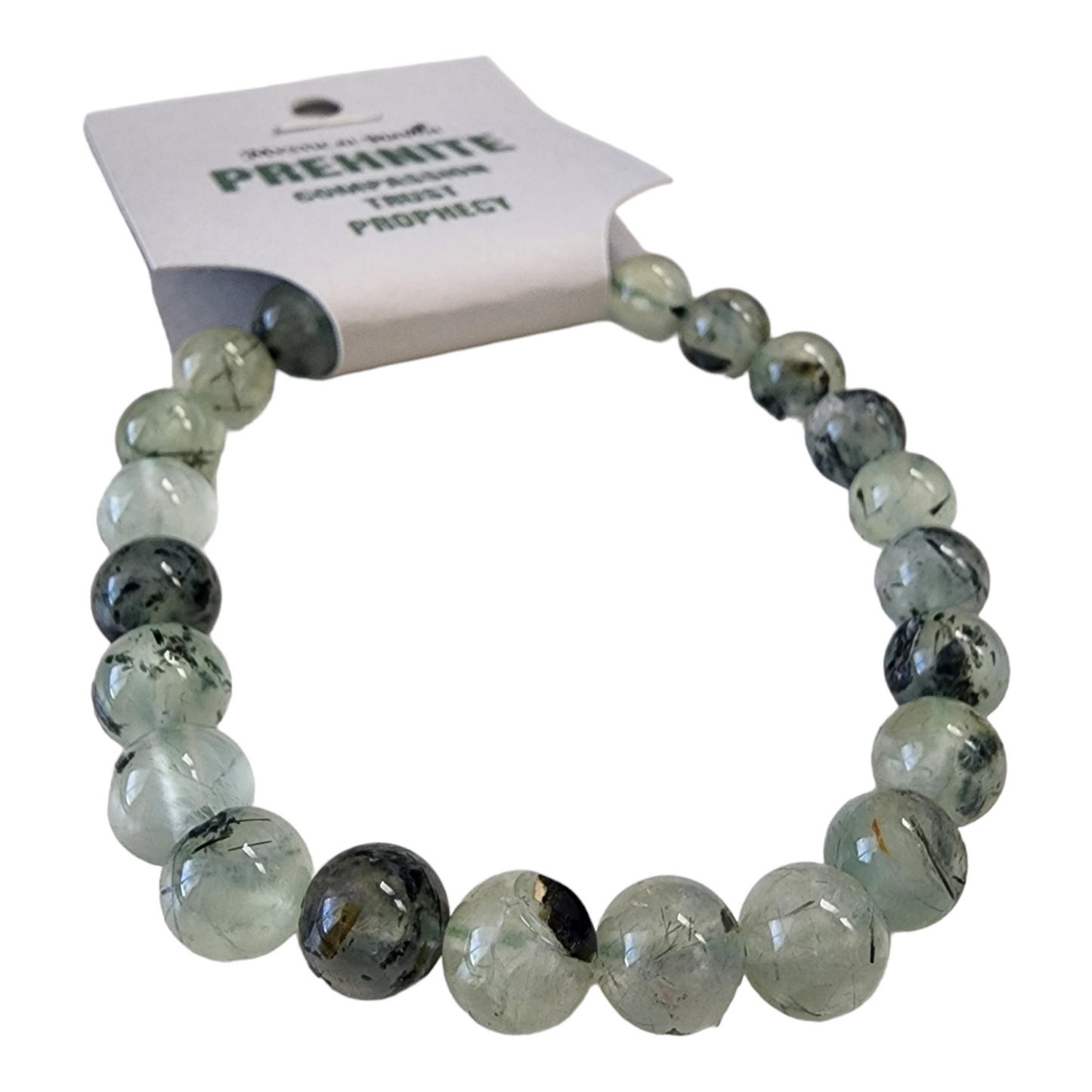 Prehnite Bracelet | Natural Crystal Stone Bead Stretch Bracelet