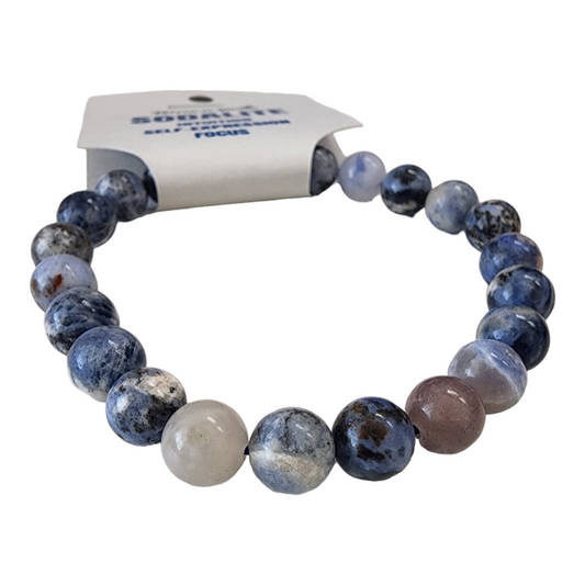 Sodalite Bracelet | Natural Crystal Stone Bead Stretch Bracelet