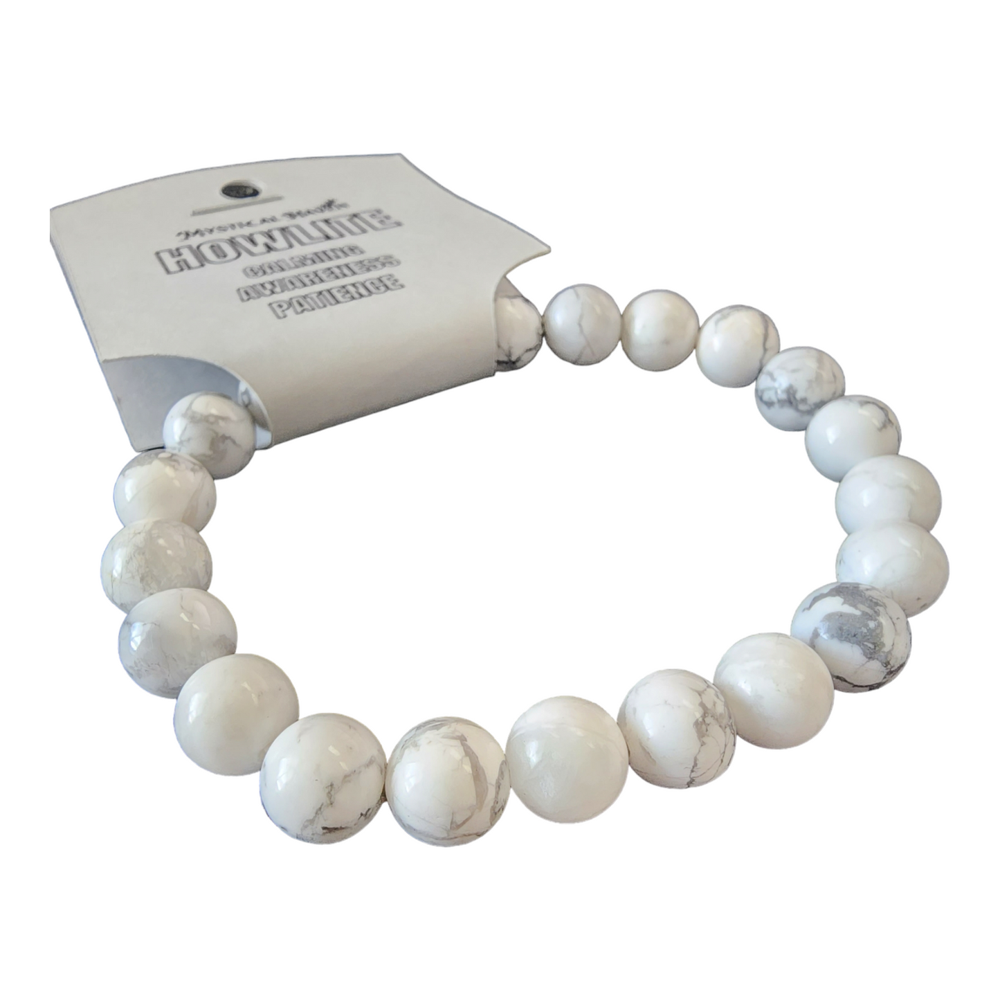 Howlite Bracelet | Natural Crystal Stone Bead Stretch Bracelet