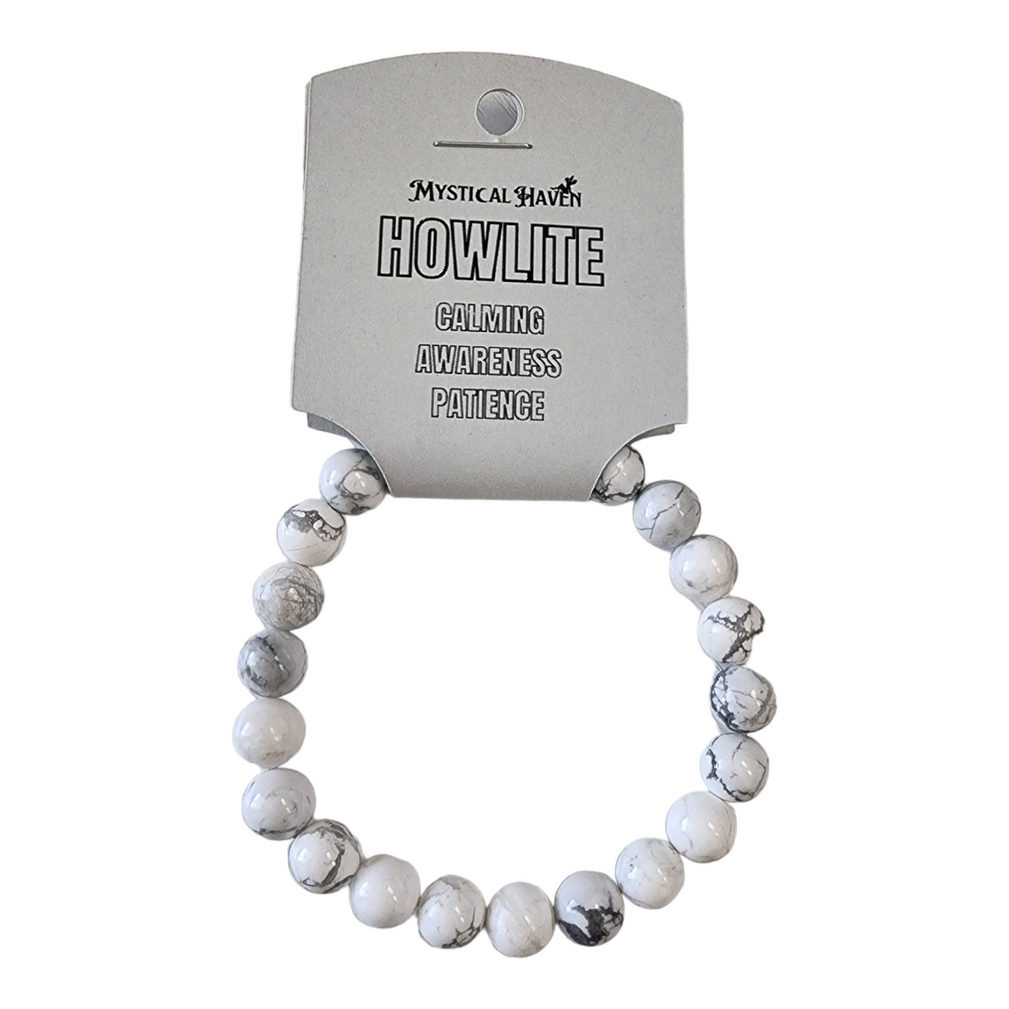 Howlite Bracelet | Natural Crystal Stone Bead Stretch Bracelet