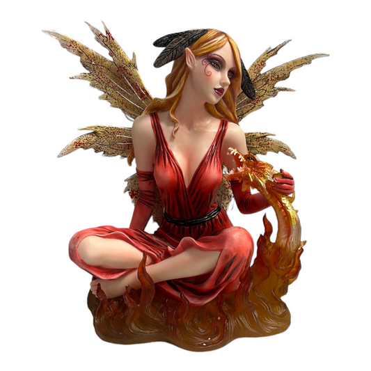 Red Fairy Fire Dragon Figurine
