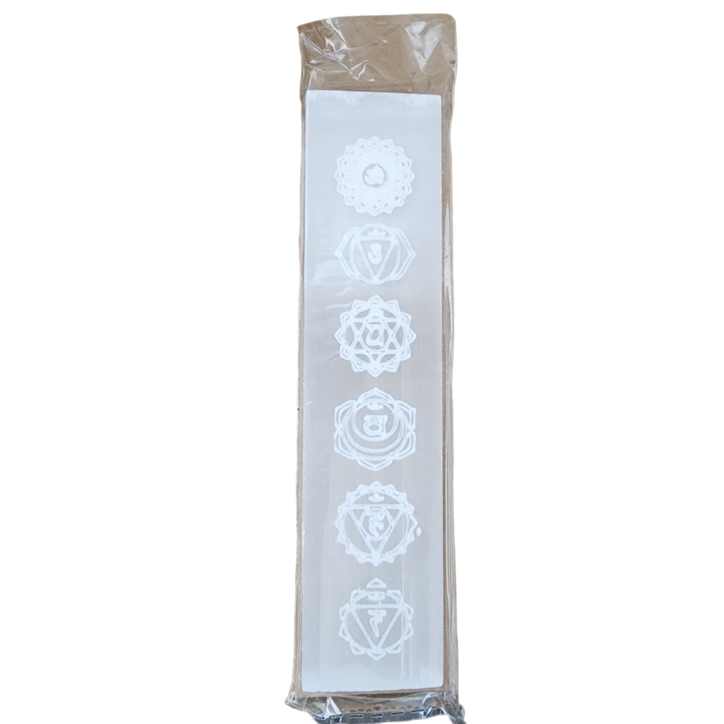 Selenite Chakra Engraved 6" Flat Charging Plate