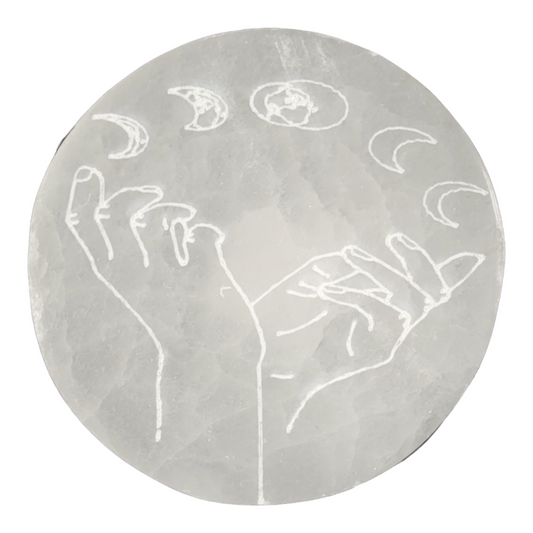 Selenite Moon Altar Charging Plate