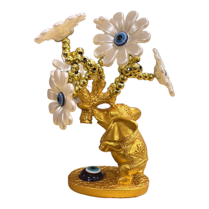 Small Ojo Evil Eye Elephant Tree with Flowers Figurine