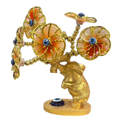 Small Ojo Evil Eye Elephant Tree with Flowers Figurine