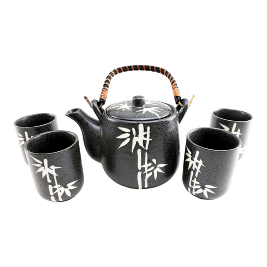 Black Bamboo Tea Pot Set