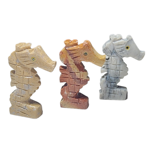 Hand Carved Peruvian Soapstone Seahorses