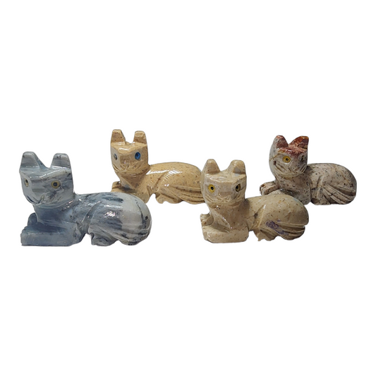 Hand Carved Peruvian Soapstone Cats