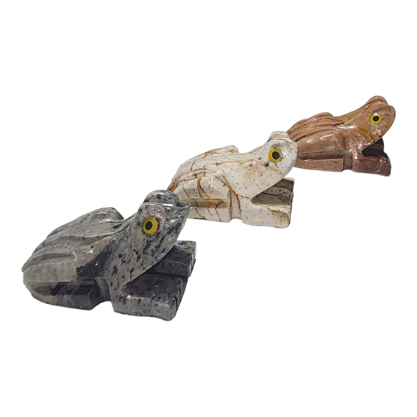 Hand Carved Peruvian Soapstone Frogs
