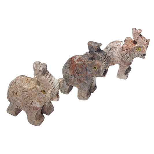 Hand Carved Peruvian Soapstone Elephants