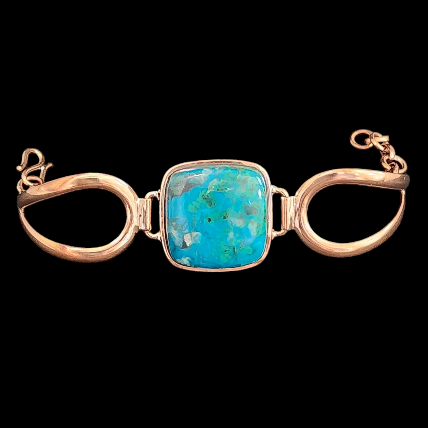 Chrysocolla Adjustable Copper Bracelet