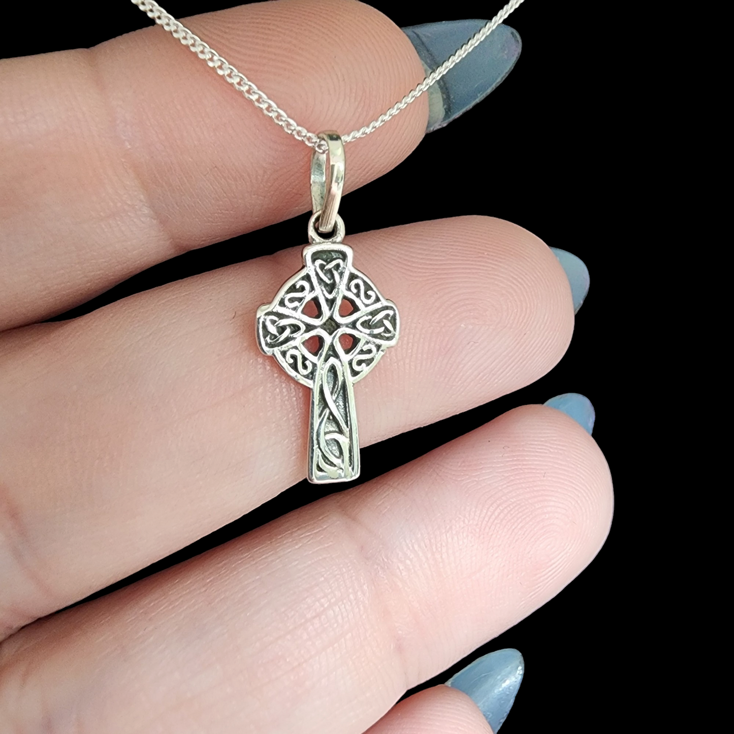 Celtic Cross Sterling Silver Necklace