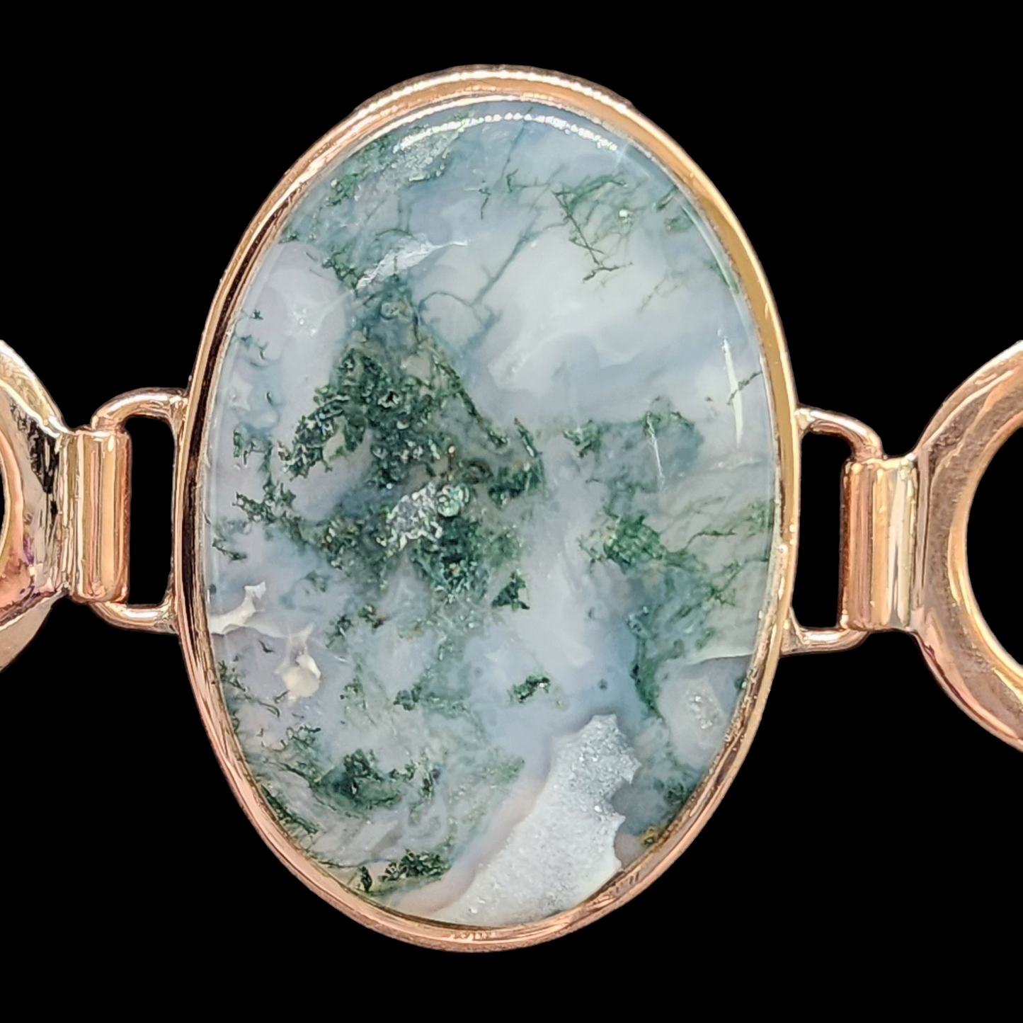 Moss Agate Adjustable Copper Bracelet