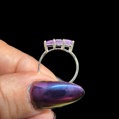 Triple Amethyst s925 Ring sz7