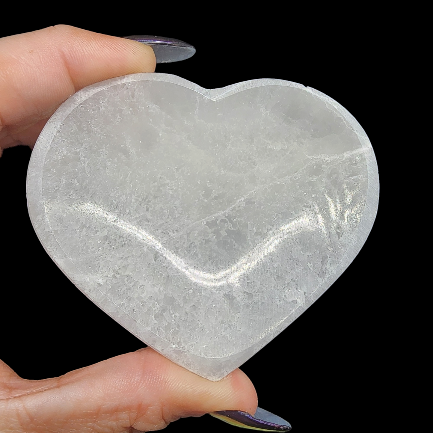 Natural Selenite Crystal Heart Charging Bowl