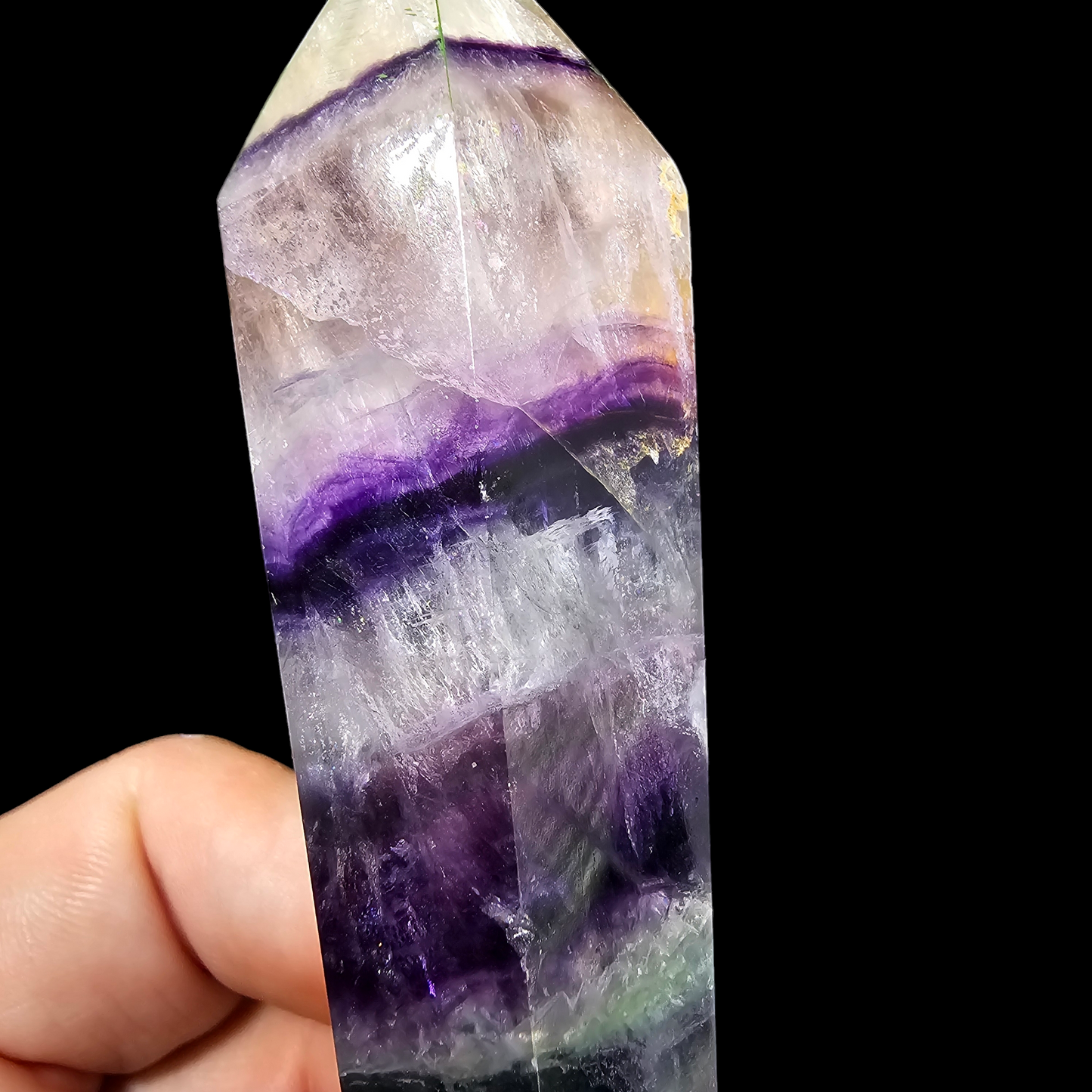 Rainbow Fluorite Scepter Wand with Stand