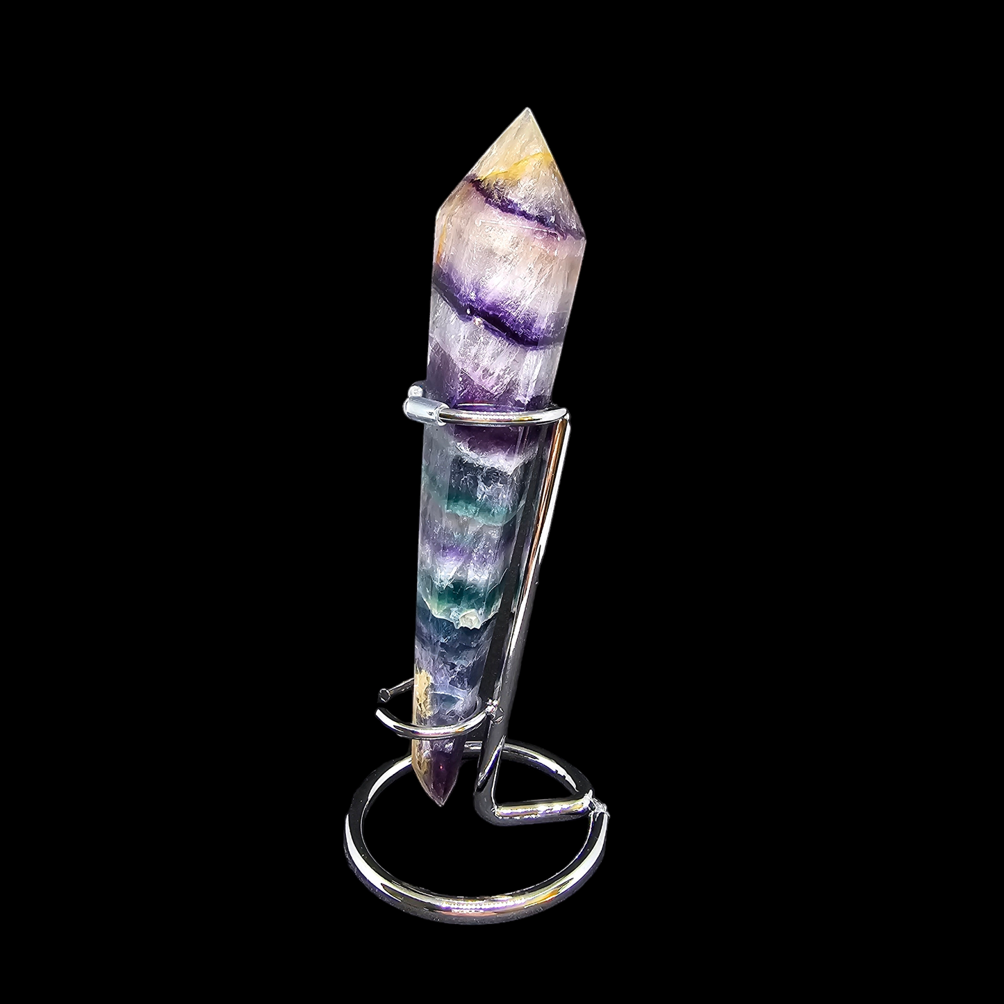 Rainbow Fluorite Scepter Wand with Stand