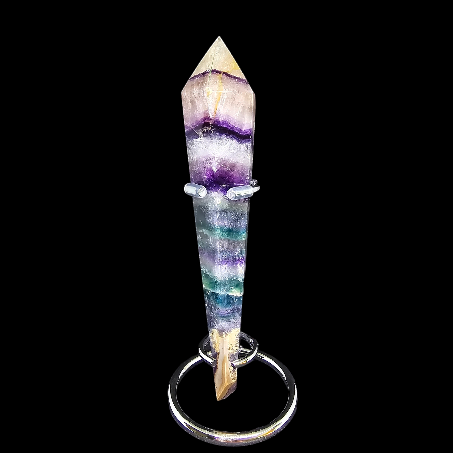 Rainbow Fluorite Scepter Wand with Stand