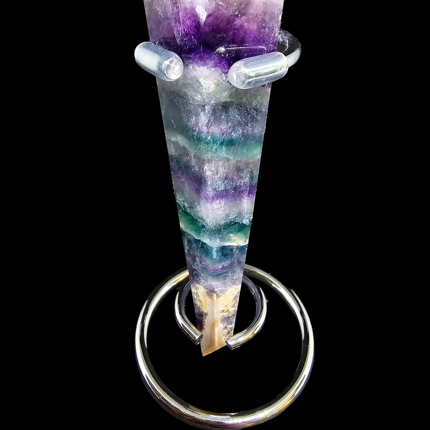 Rainbow Fluorite Scepter Wand with Stand