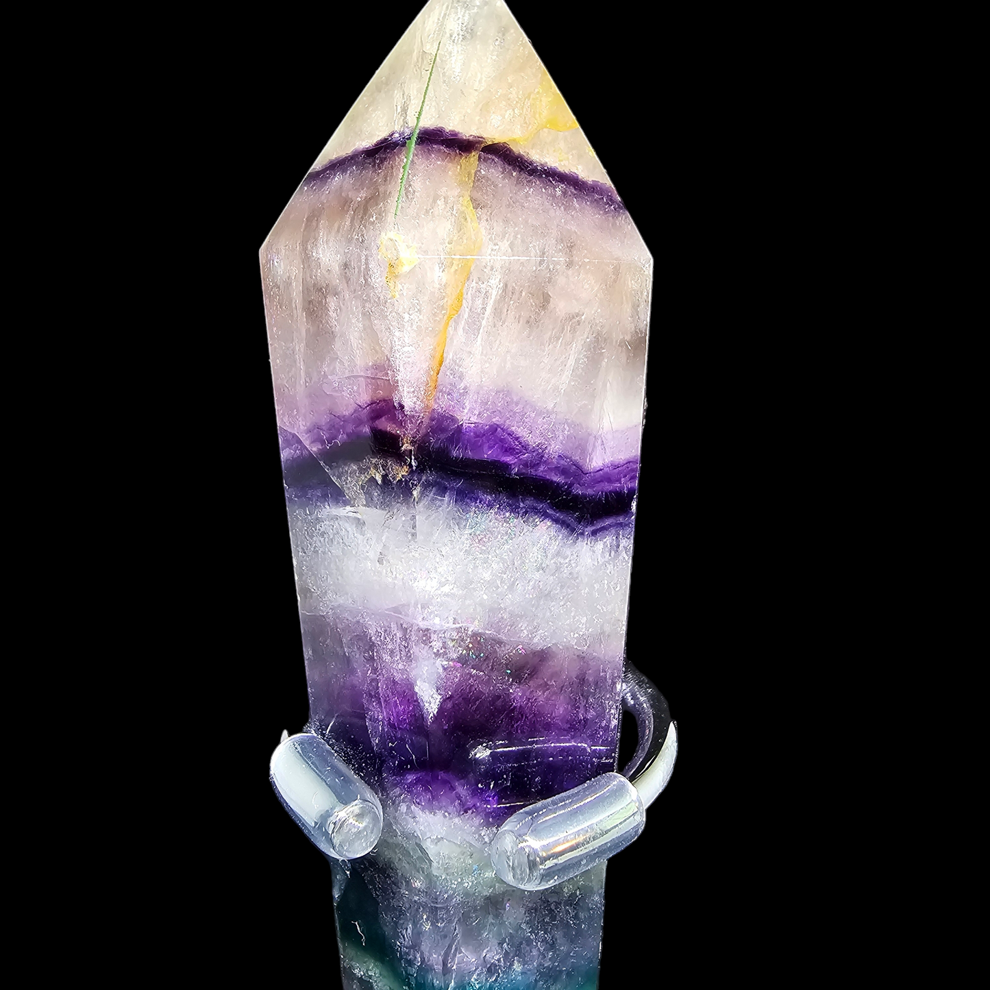 Rainbow Fluorite Scepter Wand with Stand