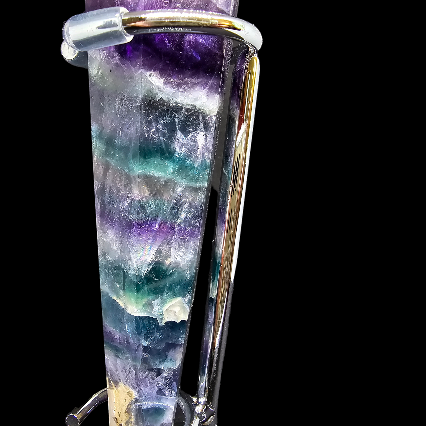 Rainbow Fluorite Scepter Wand with Stand