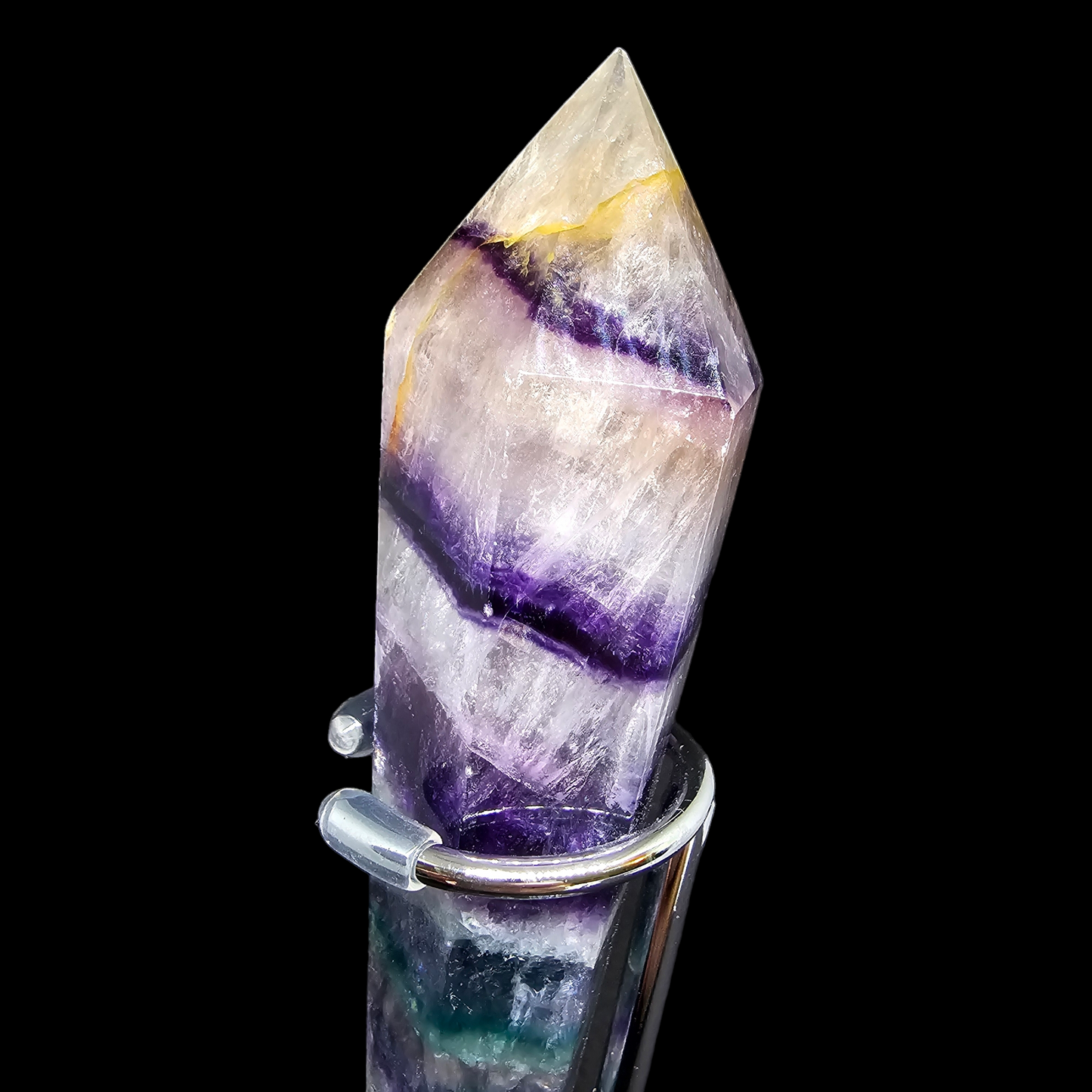 Rainbow Fluorite Scepter Wand with Stand