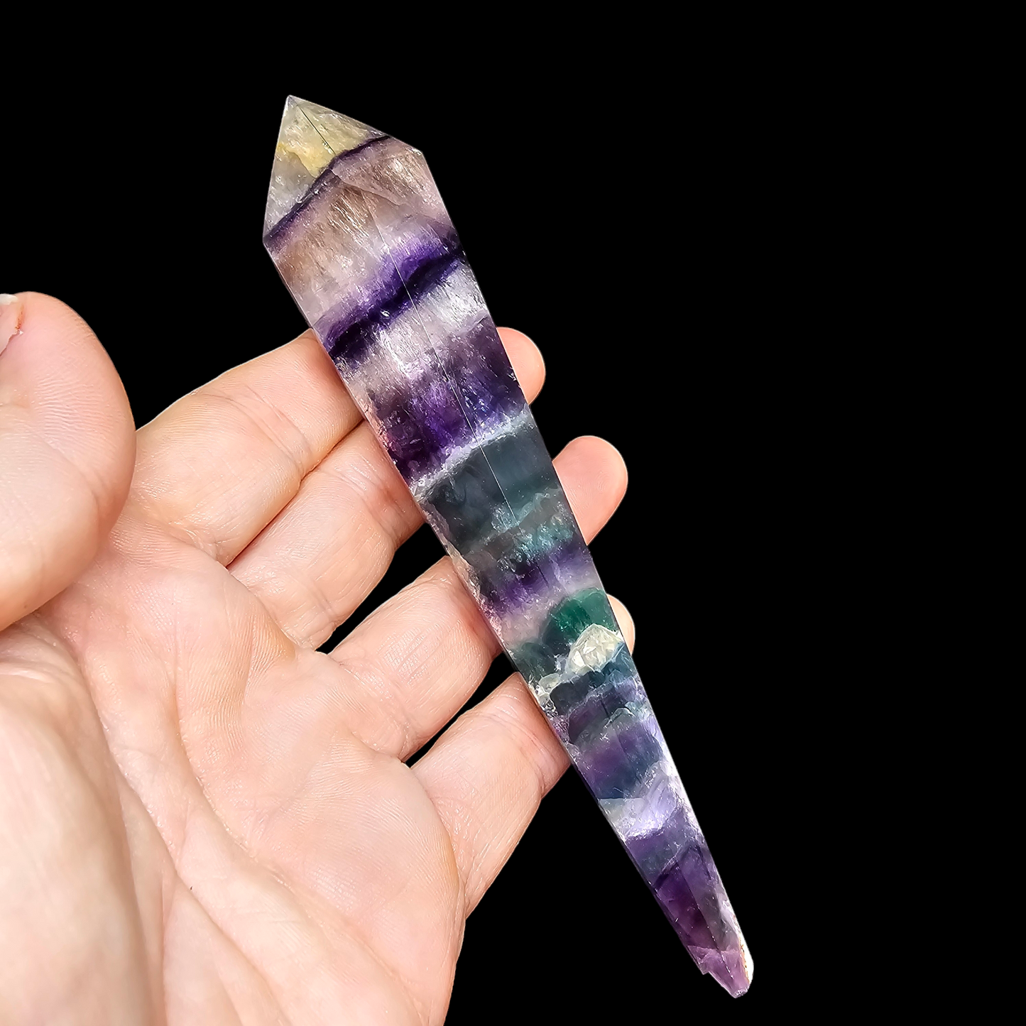 Rainbow Fluorite Scepter Wand with Stand