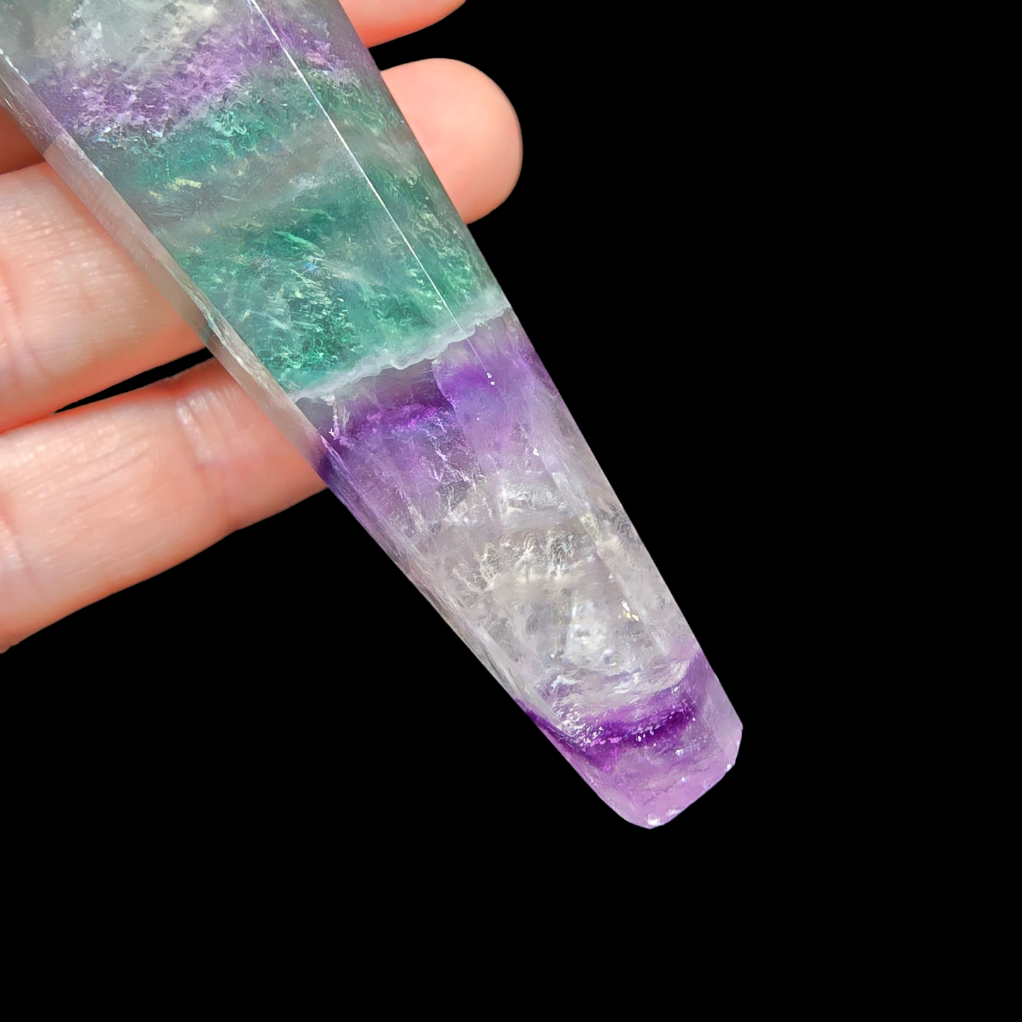 Rainbow Fluorite Scepter Wand with Stand