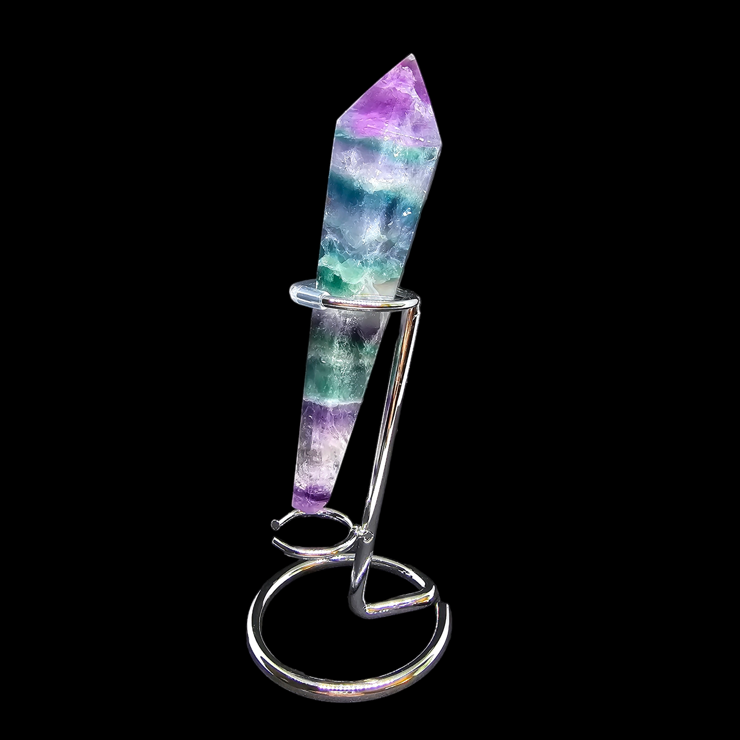 Rainbow Fluorite Scepter Wand with Stand