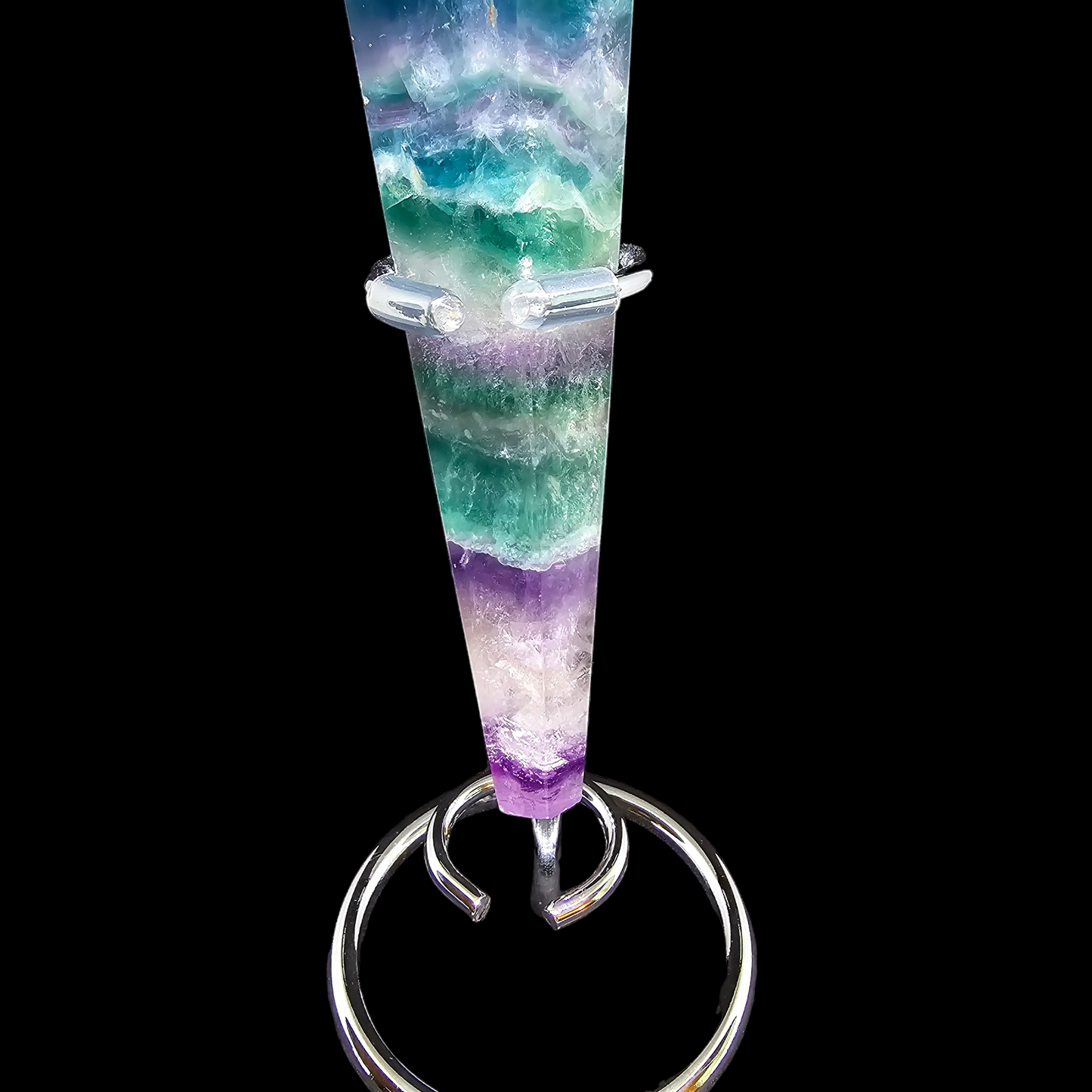 Rainbow Fluorite Scepter Wand with Stand