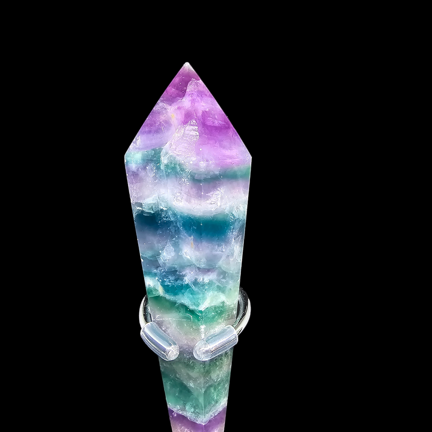 Rainbow Fluorite Scepter Wand with Stand