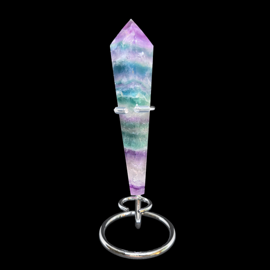 Rainbow Fluorite Scepter Wand with Stand