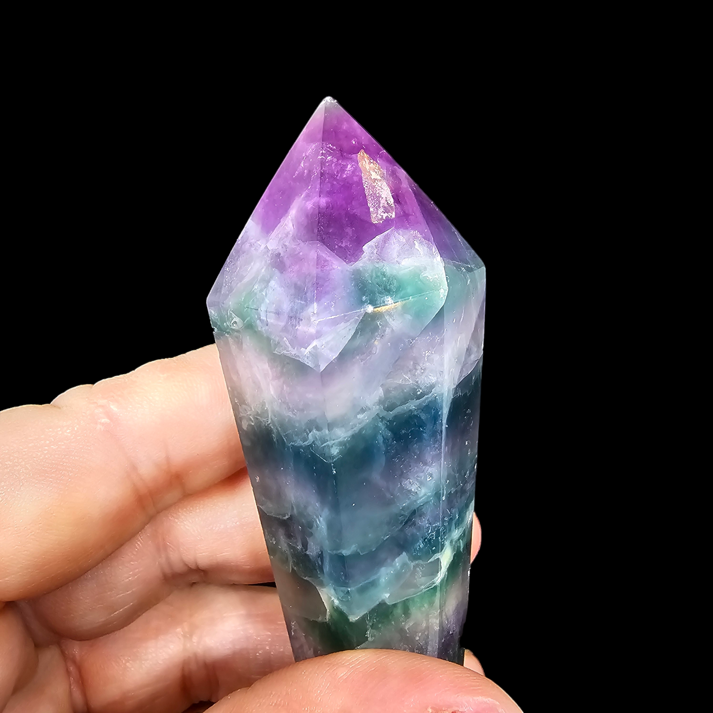 Rainbow Fluorite Scepter Wand with Stand