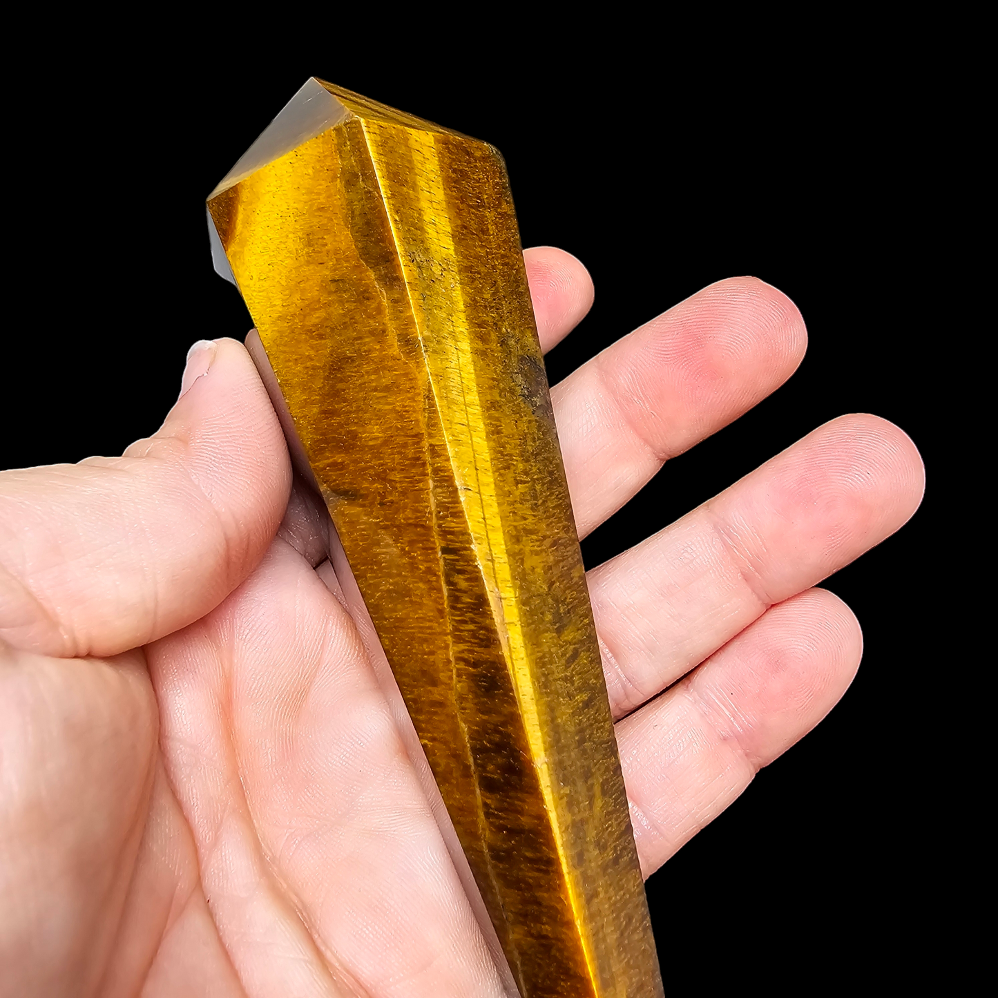 Tigers Eye Scepter Wand with Stand