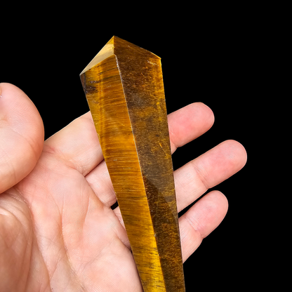 Tigers Eye Scepter Wand with Stand